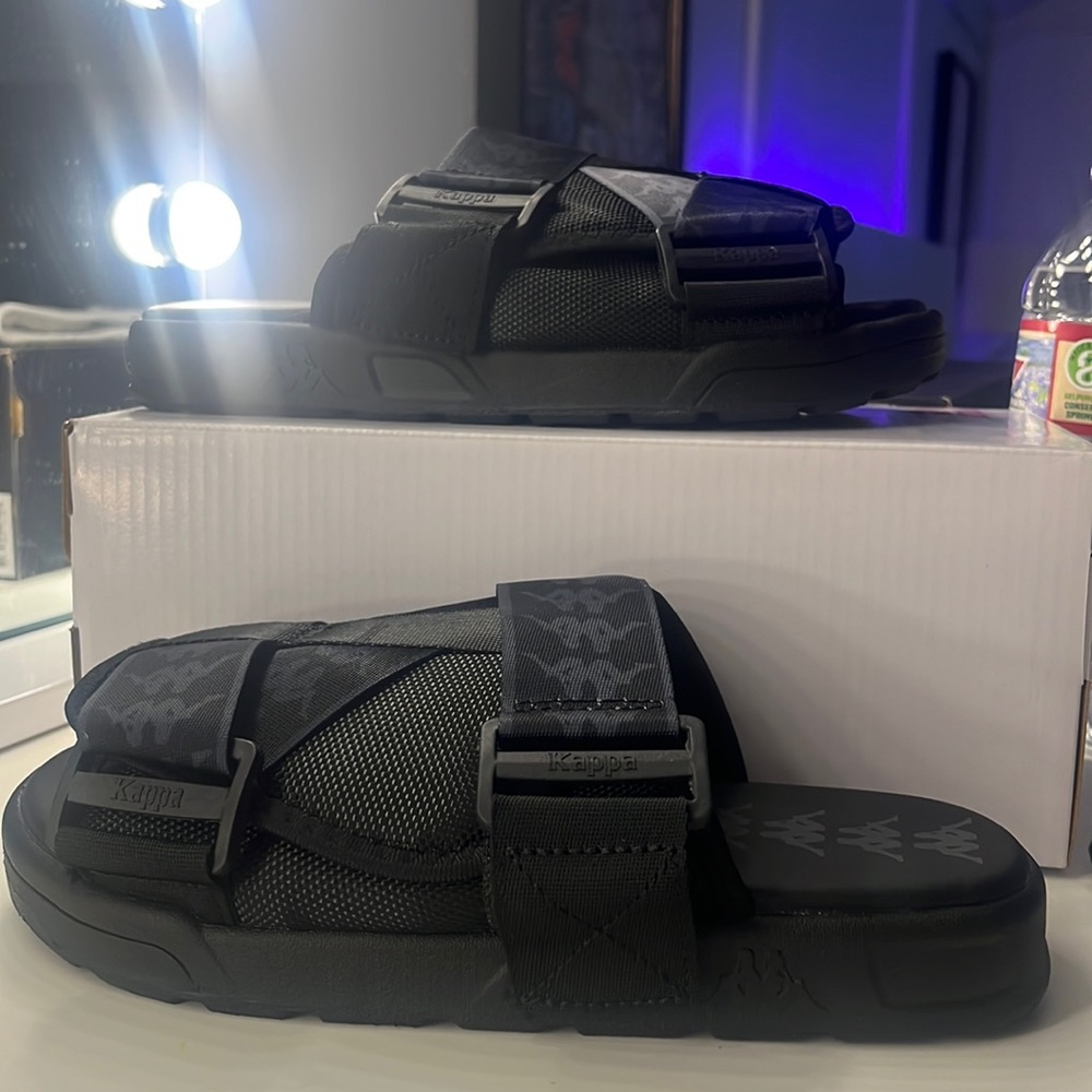 BLACK KAPPA SLIDES UNISEX BRAND NEW